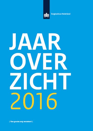 De afbeelding toont de cover van het Jaaroverzicht 2016